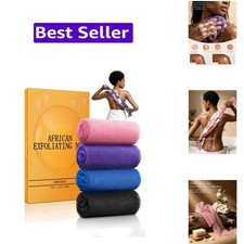 4 Pack African Net Sponge, Authentic African Exfoliating Net Sponge for Body ...