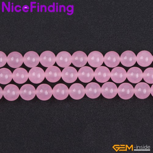 Round Pink Jade Quartz Gemstone Beads For Jewelry Making 4mm 6mm 8mm 10mm 12mm - Picture 7 of 45