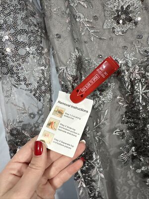 NEW $698 Mac Duggal [ 10 ] Embellished V-Neck Illusion Long