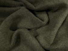 Wool Blend Heavyweight Bearskin Fur Fabric, Per Metre - Plain - Khaki Green