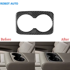 For Dodge Durango 11-13 Real Carbon Fiber Rear Water Cup Holder Panel Trim Cover
