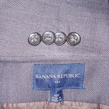 BANANA REPUBLIC Blazer Mens 44R Brown Suit Jacket Sport Coat Birdseye Interview