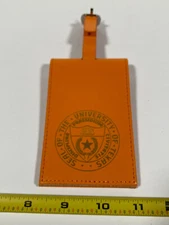 VTG University Texas Austin Orange Leather LUGGAGE TAG