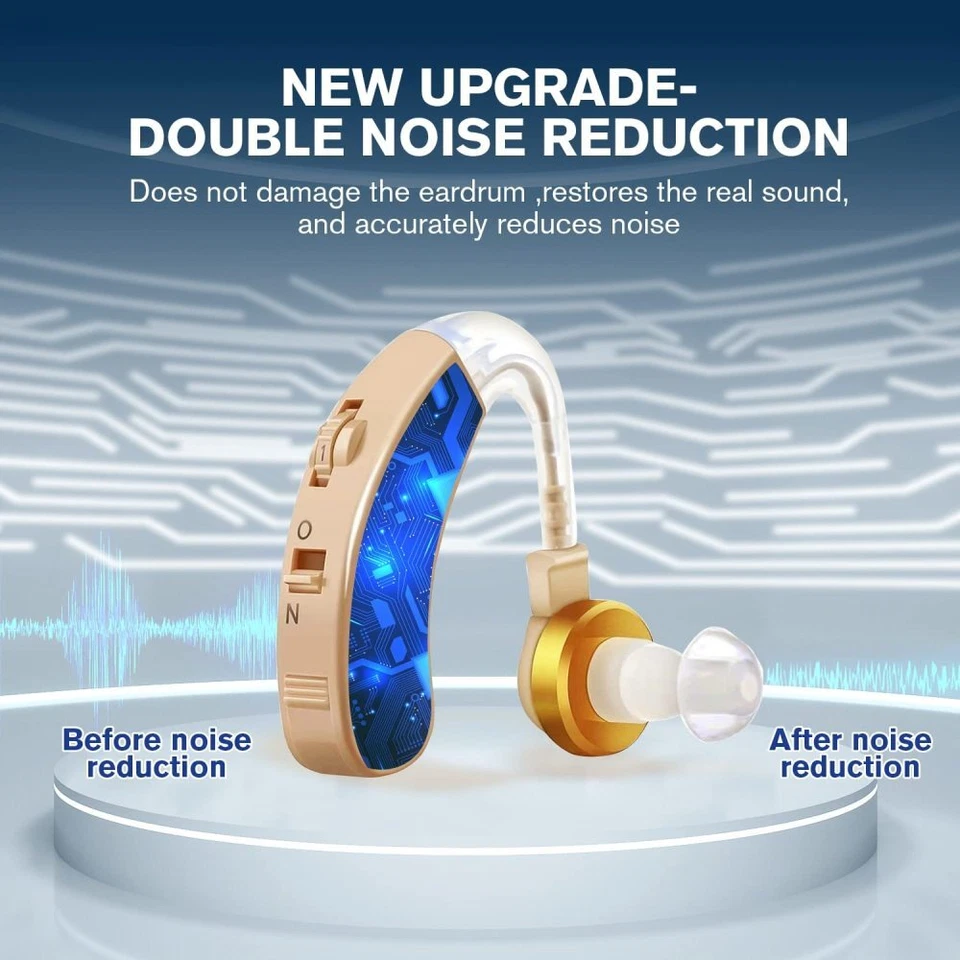 2X Digital Hearing Aids Sound Voice Amplifier BTE Severe Loss Ear Aid High-Power - Image 3 of 4