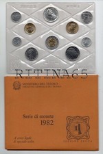 ITALIA DIVISIONALE ANNO 1982 10 VALORI CON 500 LIRE ARGENTO FDC SET ZECCA