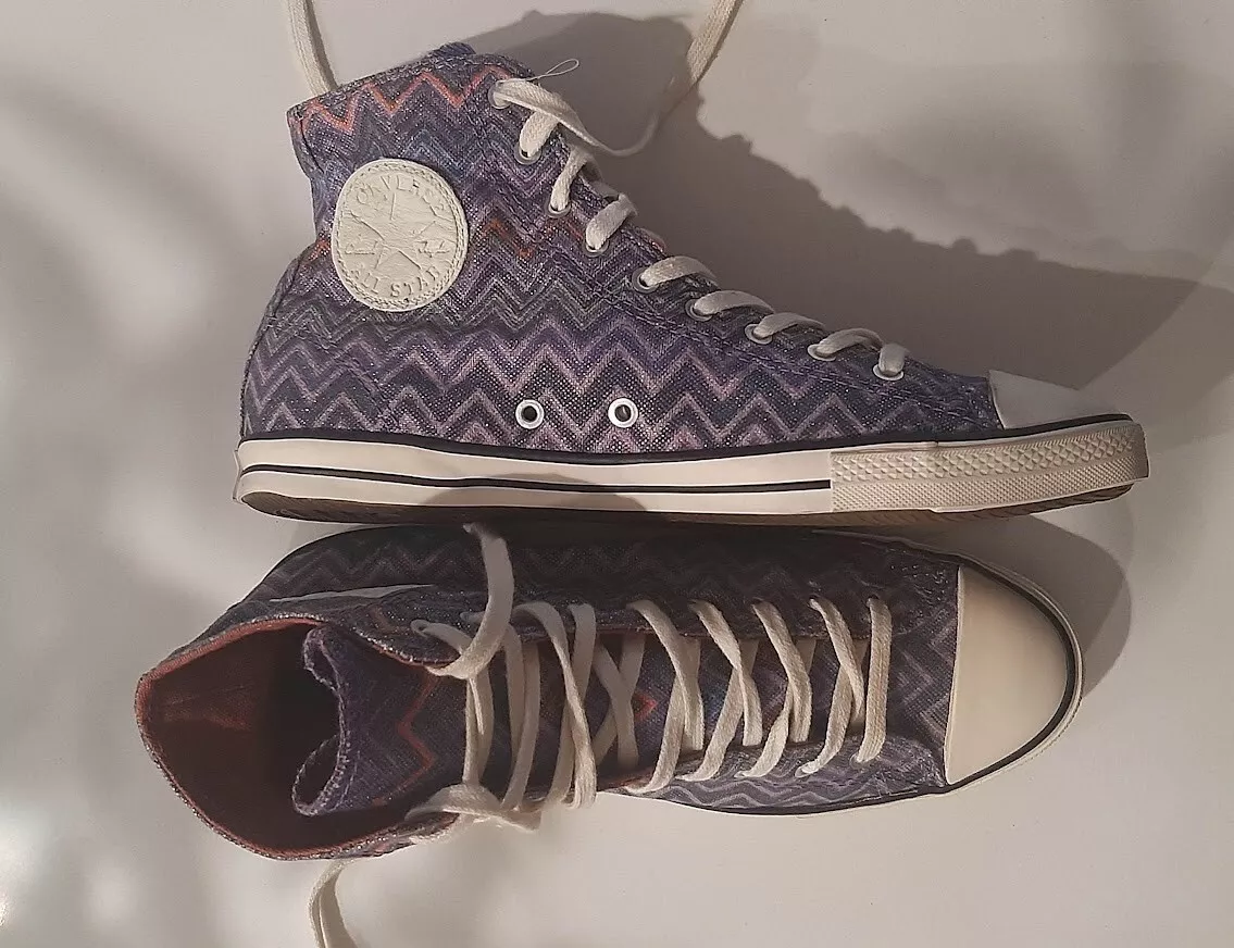 Converse Missoni All Star CT Shoes Size 7 Sneakers Zig Zag Hi Top Purple | eBay