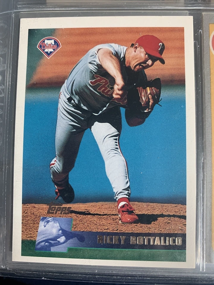 Lote de 6 tarjetas de béisbol Ricky Bottalico.  1 tarjeta autografiada  Foto 3 de 4