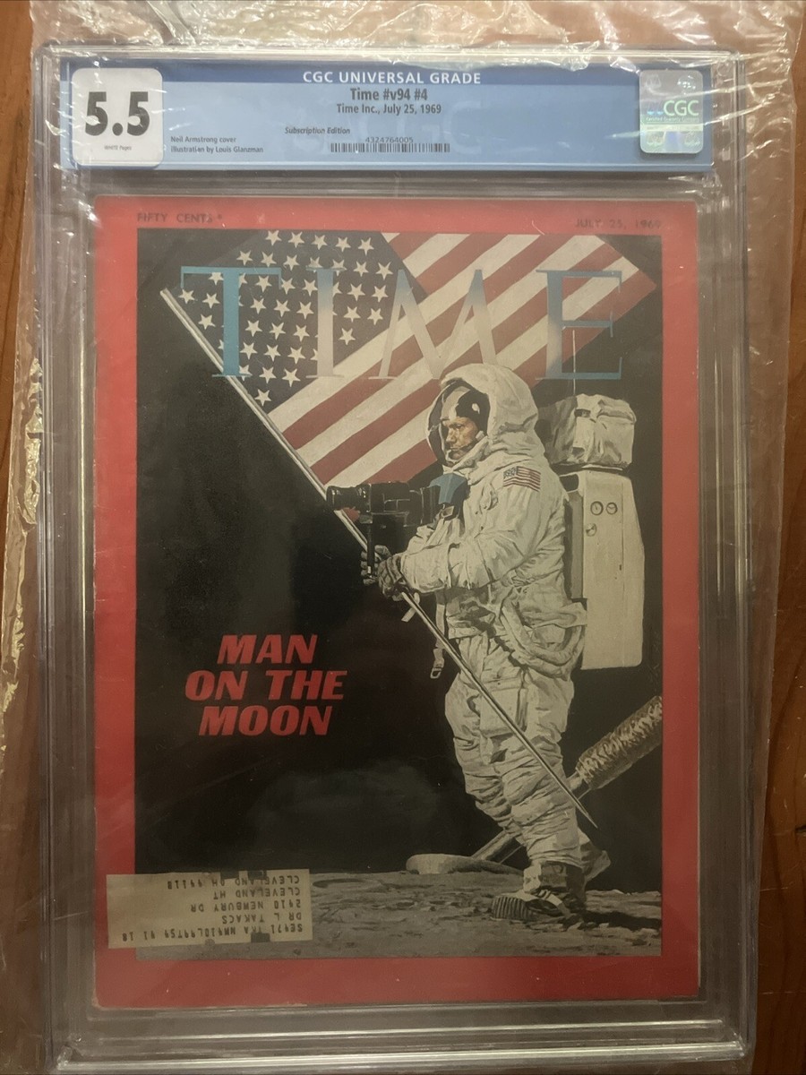 July 25 1969 Time Magazine CGC 5.5 - Subscription, Man On The Moon