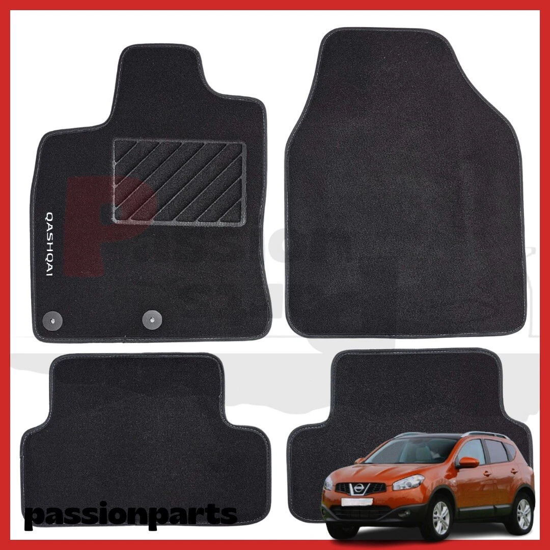Tappetini Auto Su Misura Per Nissan Qashqai J10 (2008-2014) – Set 4 Pezzi In Agugliato 100% Polipropene Con Logo Ricamato, Battitacco E Clip Di Ancoraggio