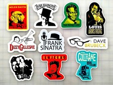 Jazz Big Band Lounge Music Vinyl Sticker Lot 10 Pack Vintage Classic Rock