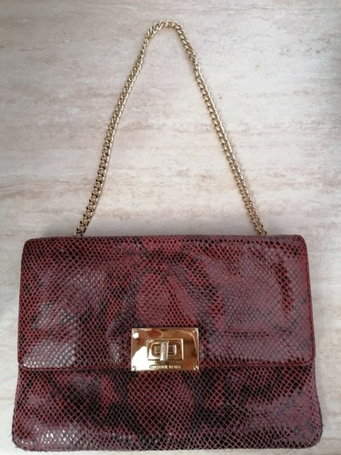 Pochette pitonata Michael Kors borsa donna con tracolla in catena oro | eBay