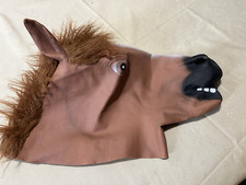 Funny Horse Head Mask Full Coverage Latex Costume for April Fools Cosplay Party