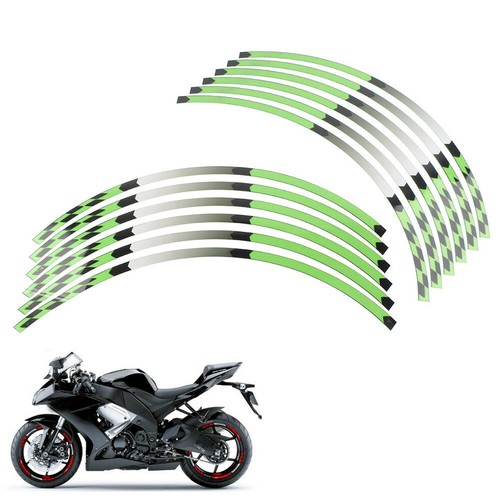 17" Rim Stripes Wheel Tape Sticker For KAWASAKI NINJA 1000/R/SX 250/R 300 Green - Picture 3 of 10