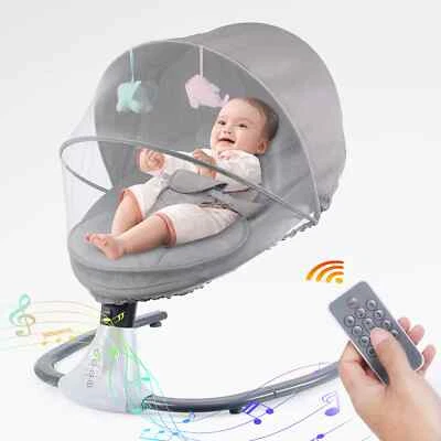 OYAJIA Bluetooth Electric Baby Swing Infant Cradle Bouncer Rocker Chair Music Remote UK