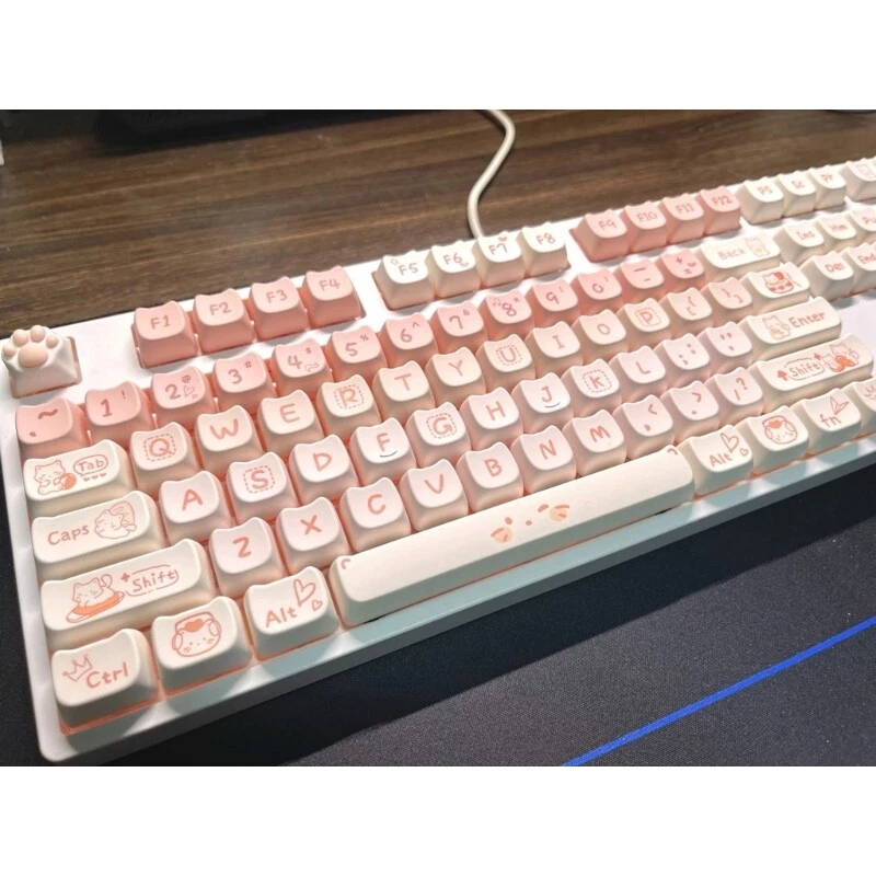 MAO 134Pcs Kitten Party Theme Mechanical Keyboard Keycap Full Set