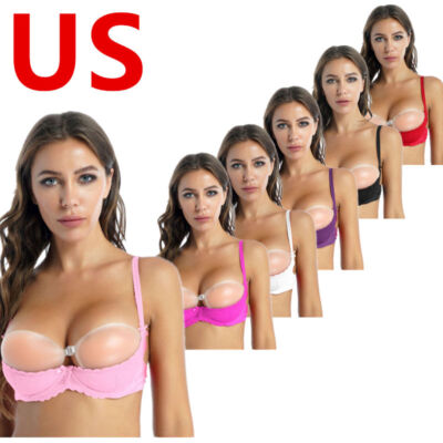Women Bra Top Lace 1/4 Cups Push Up Lingerie Underwired Shelf Sexy Underwear