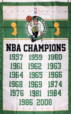Boston Celtics Nba Championship Flag 3x5 Ft Vertical Sports Banner