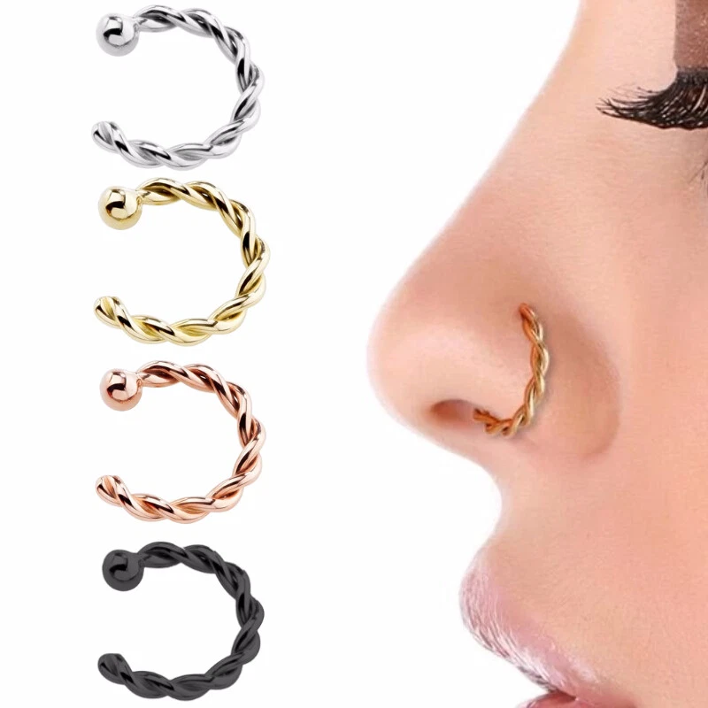 Black mens nose ring deals