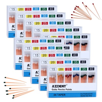 10X AZDENT Dental Gutta Percha Points 0.04 Taper 15#-40# Endodontic Root Canal