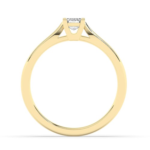 Natural Radiant Solitaire Diamond Engagement Ring yellow Gold 0.75 Ct F SI1 GIA - Picture 5 of 19