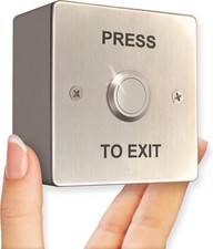 Exit Button - 86x86mm - Stainless Steel - IP65 Outdoor Rated - Silver