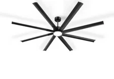 84 in. Indoor Black Downrod Angled Mount 3-Colors LED 6-Speeds Industrial Materi