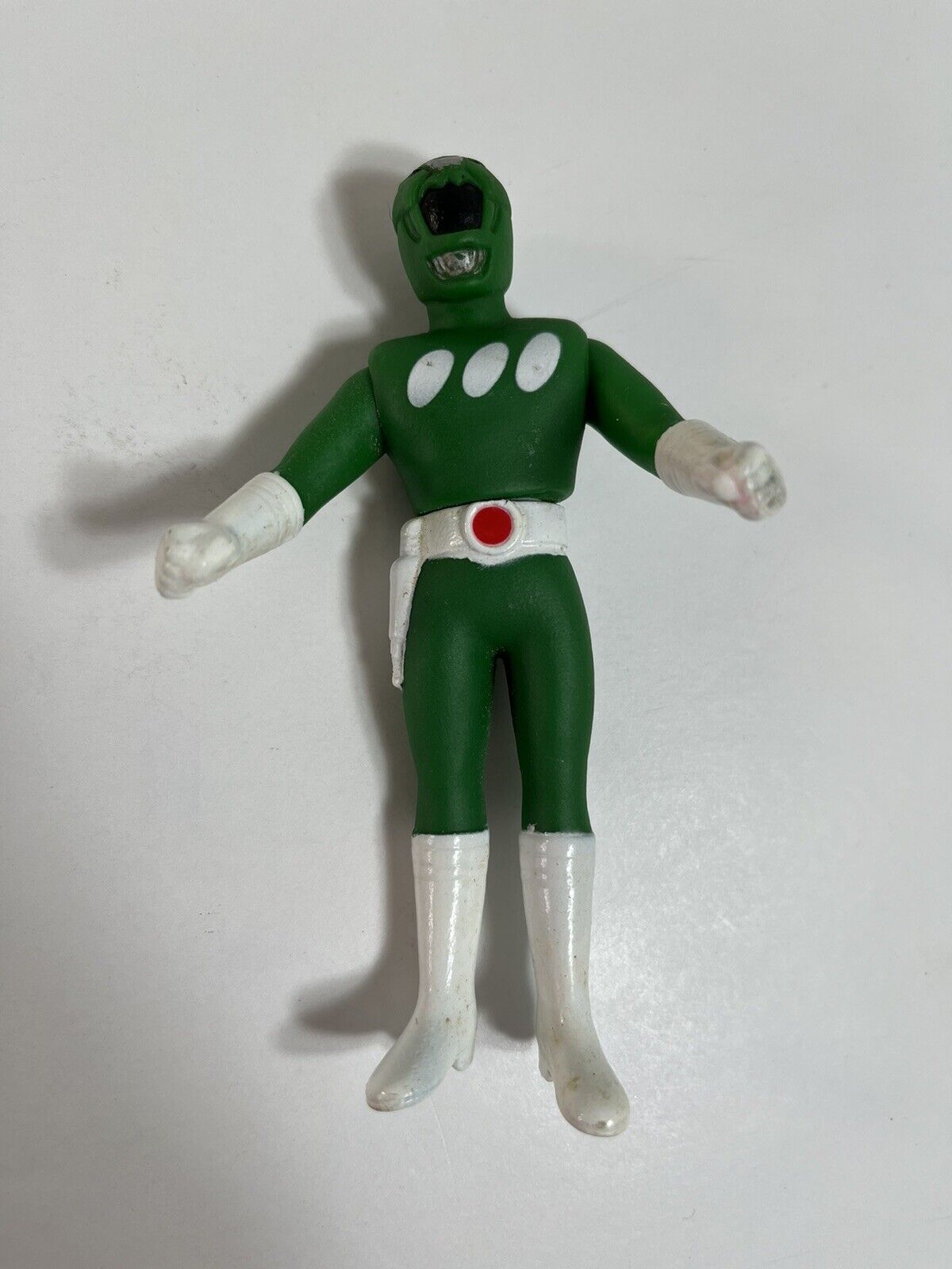 Rare Vintage 90s 4.5" Green Power Ranger Knock Off Action Figure Silicone/Rubber
