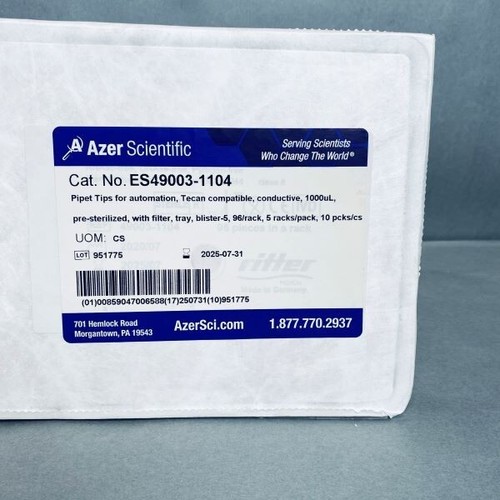 Punte per Pipette Azer 1000 ml Filtrate Conduttive Sterili Astuccio da 50 Rack - Foto 1 di 6