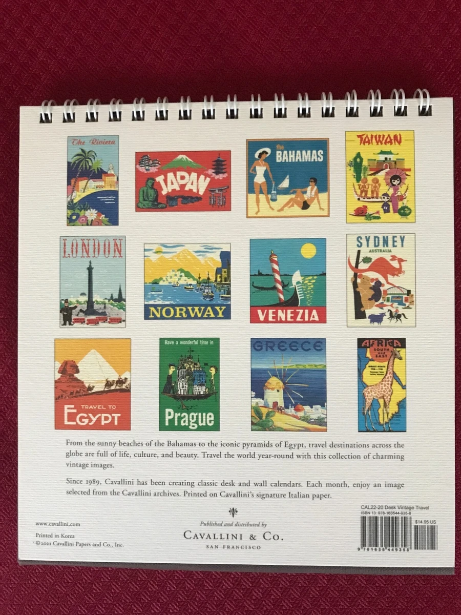 Vintage Travel Desk Calendar by Cavallini & Co. 2022 | eBay