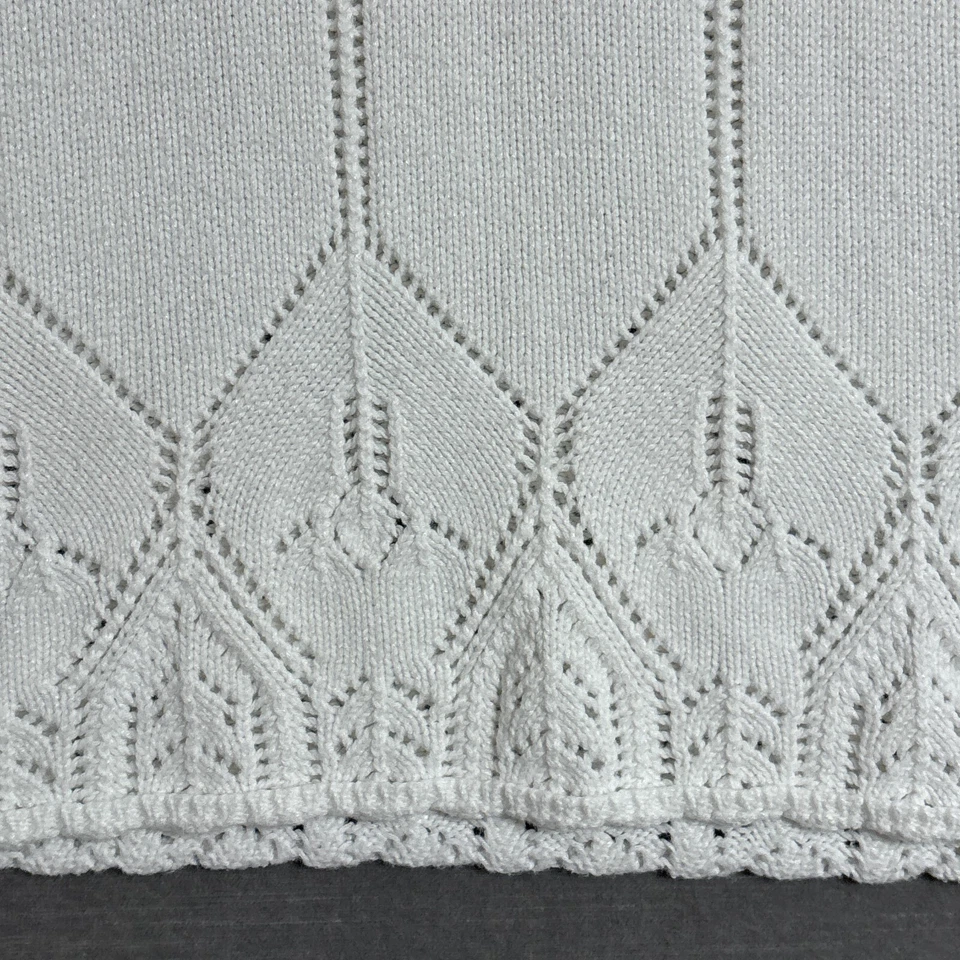 Suéter De Colección Liz Claiborne M Pequeño Blanco Crochet Cottage Coastal Preppy Boho Años 90 Foto 3 de 4