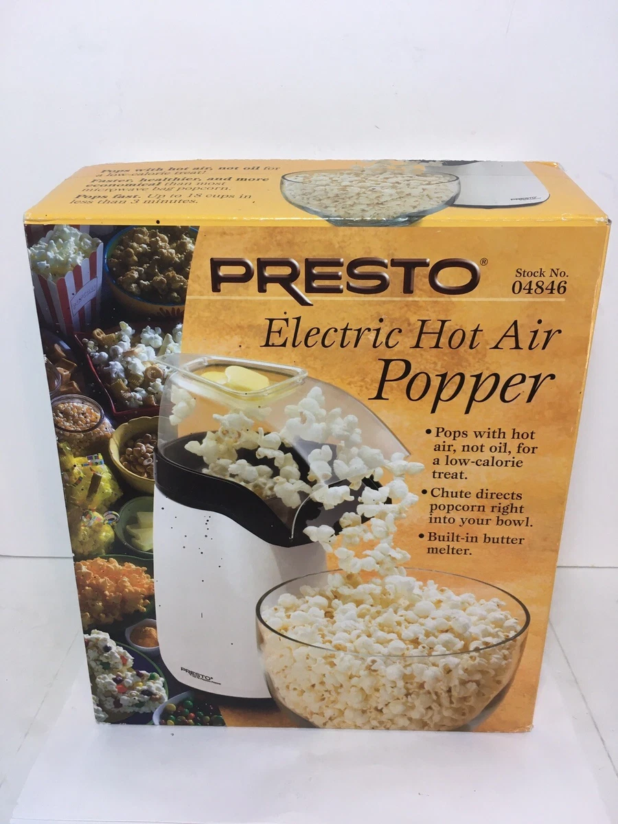 Presto Electric Hot Air Popcorn Popper White Model 04846