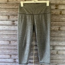 VSX Victoria's Secret Sport Women's Cropped Leggings Size L Black White Pull-On