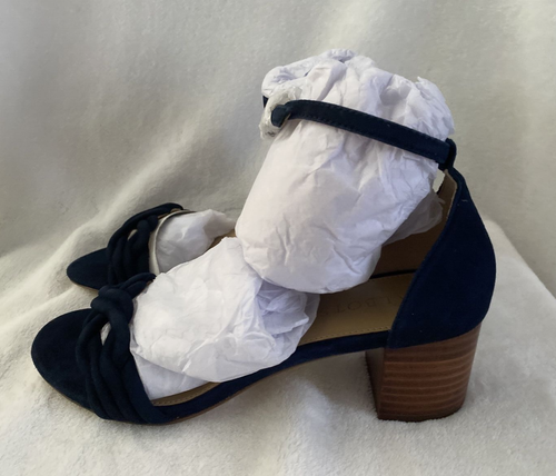 NWOB Talbots 6M Heels Ankle Strap Open Toe Black Suede Pump Sandals (B6) - Picture 5 of 8