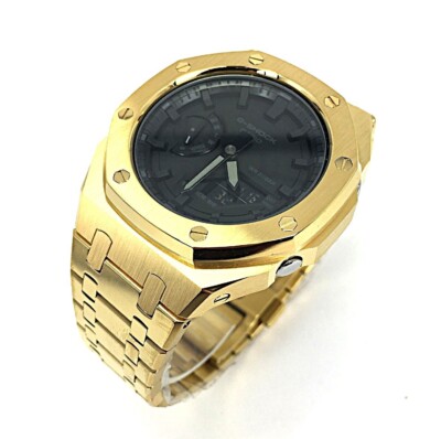 Casioak Mod Royal Oak Casio G-Shock GA-2100 Gold Tone All Metal Steel GA2100