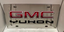 GMC Yukon logo stainless steel vanity license plate tag