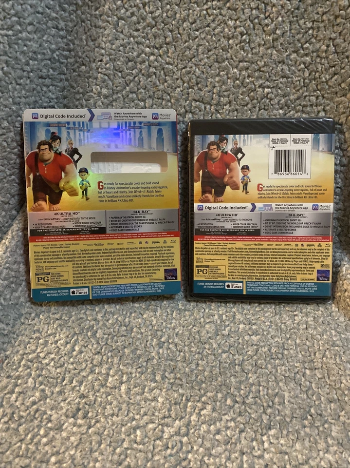 Disney Wreck It Ralph 4K UHD + Blu-ray + Digital New With Slipcover Foto 2 de 2