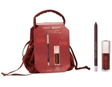 Fenty Beauty Chocolate Cherriez 2 Piece Lip Set & Pouch Cherry Amor Gloss Liner