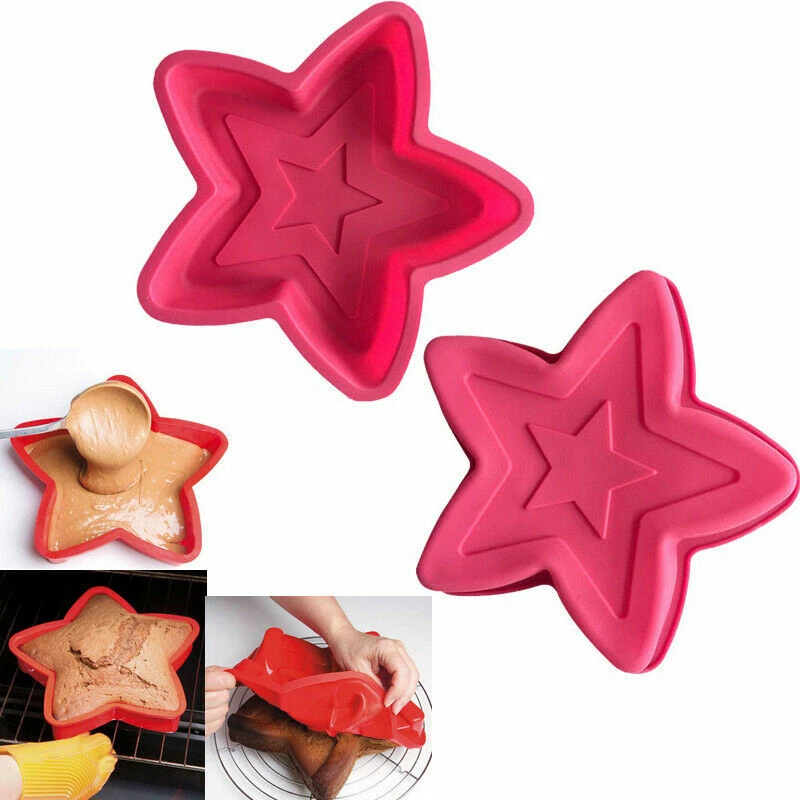 Large Star Silicone Cake Baking Tin Mold Nonstick Bakeware Pan