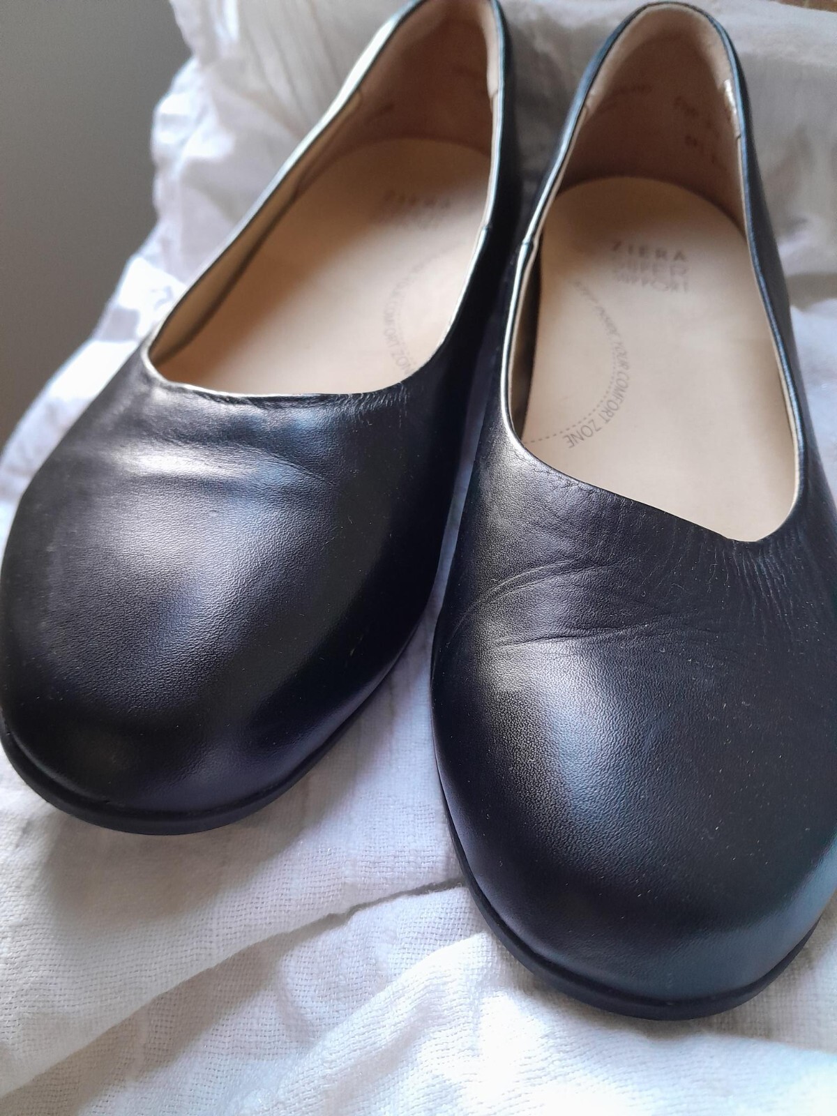 Ziera Flyer comfort black heeled shoes, low heel, sz 41W (10), EUC eBay