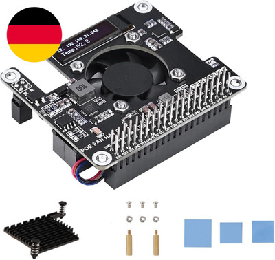 POE Fan HAT C for Raspberry Pi 5/CM5 - Power over Ethernet HAT with OLED Display