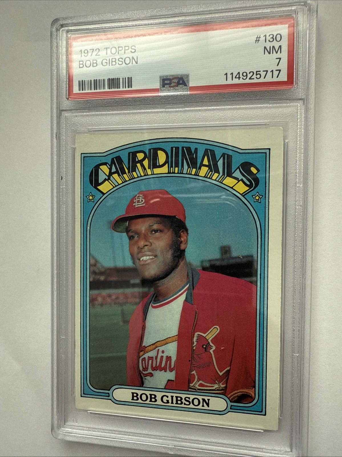 1972 TOPPS #130 BOB GIBSON CARDINALS HOF PSA 7