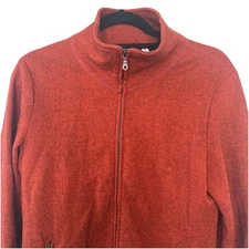 Ibex Merino Wool Jacket Womens Medium Red Full Zip Fleece Long Sleeve Hiking USA