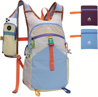 Small Hiking Backpack Travel Daypack 15L Colorful Lightweight Packable Foldable