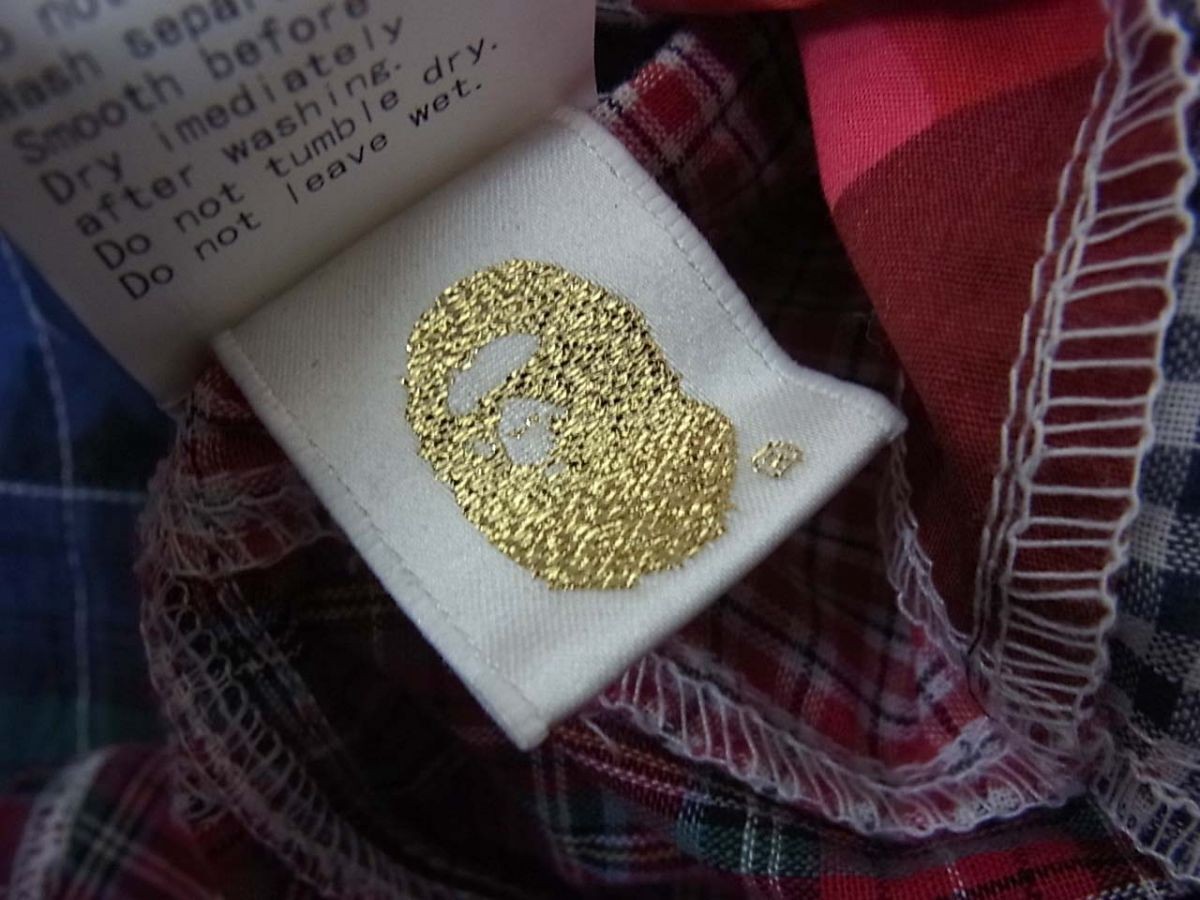 A BATHING APE Patchwork Shirt, Check Camouflage, … - image 7