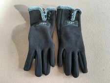 UGG Australia Womens Gloves 3 Button Fur Trim