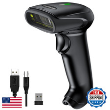 Symcode Wireless Barcode Scanner 2.4Ghz  USB 2.0 Wired 1D Laser Handheld