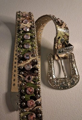 Angel Ranch Western Belt Real Tree Camo Pink Studded  display picture 3