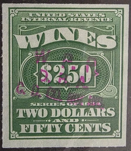 US Stamp Collection - Revenue - Cordial & Wine - Scott # RE106 - Used