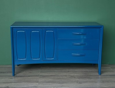 blue mid century dresser Vintage Blue Metal Mid Century Dresser – Home and Closet Vintage main image 0