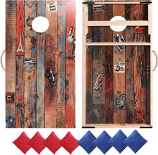 Regulation 4x2 Ft Solid Wood Cornhole Set with 8 Bean Bags for All Ages